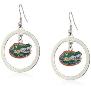 New NCAA Florida Gators Floating Logo Hoop Earrings